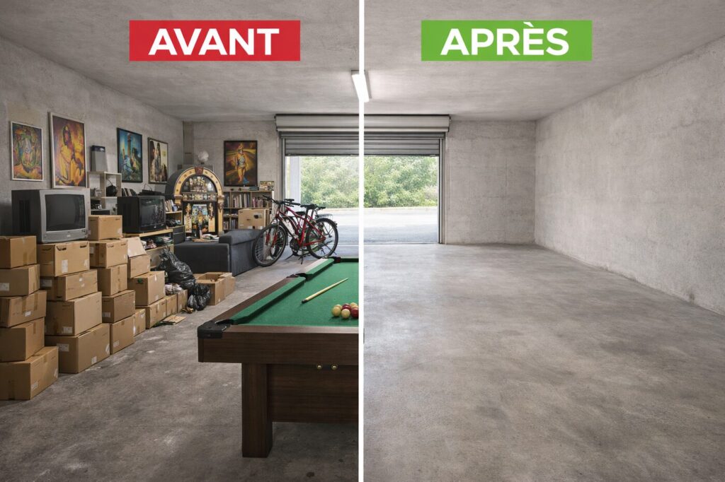 Avant après débarras de cave et garage par Swiss Débarras à Morges