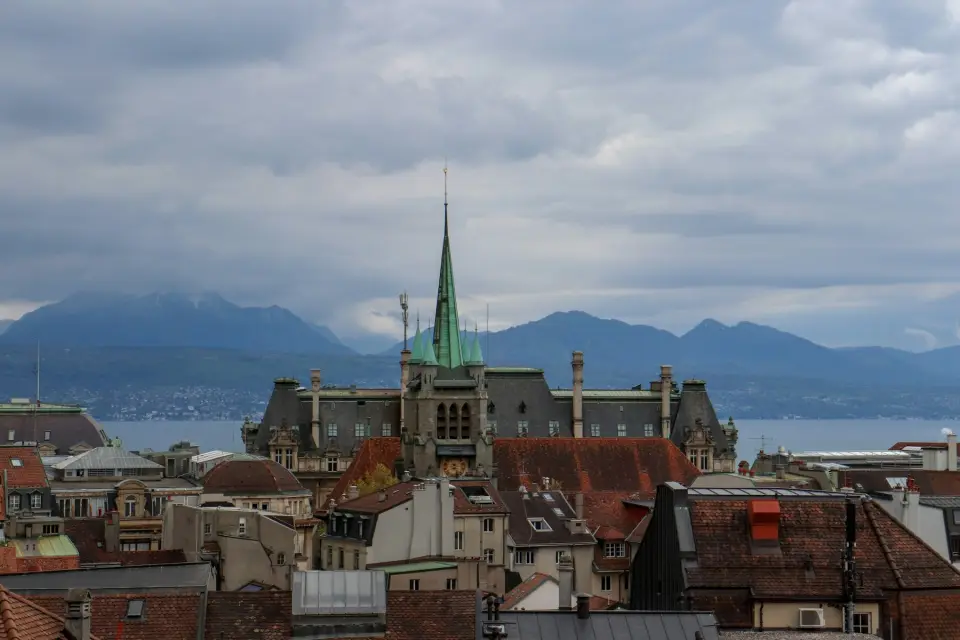 Toits et immeubles du centre de Lausanne